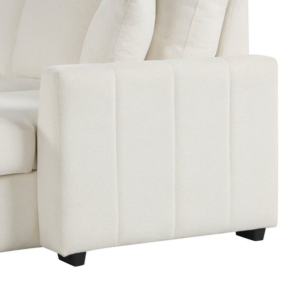 English Elm U_style Modular Sectional Sleeper Sofa with Storage Chaise and Cup Holders for Living Room Beige WY000467AAA