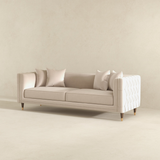 English Elm Ashcroft Furniture - Edward Sofa (Light Cream Velvet)