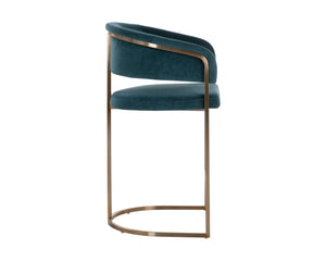 Sunpan Marris Barstool: Modern Elegance Meets Timeless Design in Luxurious Faux Leather and Steel Finish Gold / Danny Teal