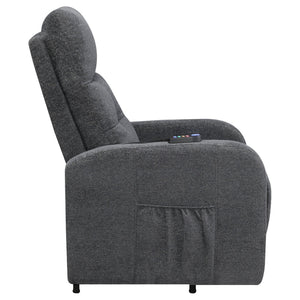 English Elm Lyle Charcoal Power Lift Massage Chair with Heat, USB Remote, Gel Memory Foam & Dual Storage Pockets B062P333409