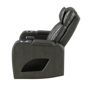 English Elm Taddeo Power Recliner with Headrest Usb Wireless Charging Led and Cup Holders B2726P435912