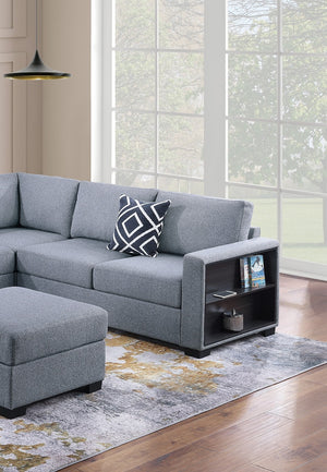 English Elm Contemporary 3-Piece Sectional Sofa Set in Ash Black Corduroy with RAF/LAF Chaise, Tufted Seats, Pillows - Stylish Low-Profile Design Gray 40 L x 26 W x 58 H B011S01785