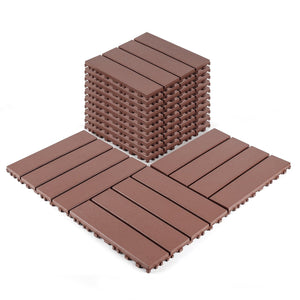 English Elm Plastic Interlocking Pp Deck Tiles Wood Grain Waterproof Patio Pool Surround 44 Pack W3022P251837