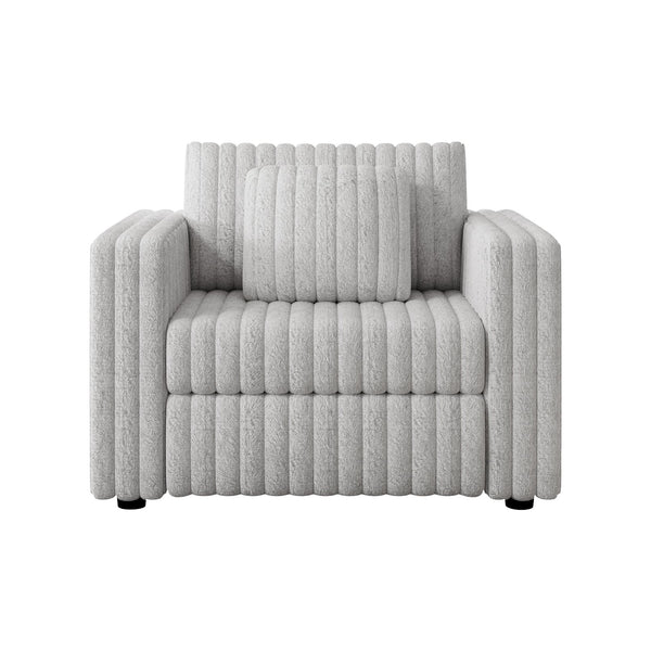 English Elm 44.9" Modular Sofa Single with Hidden Storage Handle, Comes with Two Matching Throw Pillows, Light Gray Comfort W1767S00005