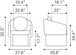 Olya Accent Chair Truffle Gray 110014 Zuo Modern