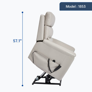 English Elm Dual Motor Power Lift Recliner with Massage Heat and 350 Lb Leatherair Support W3224S00023