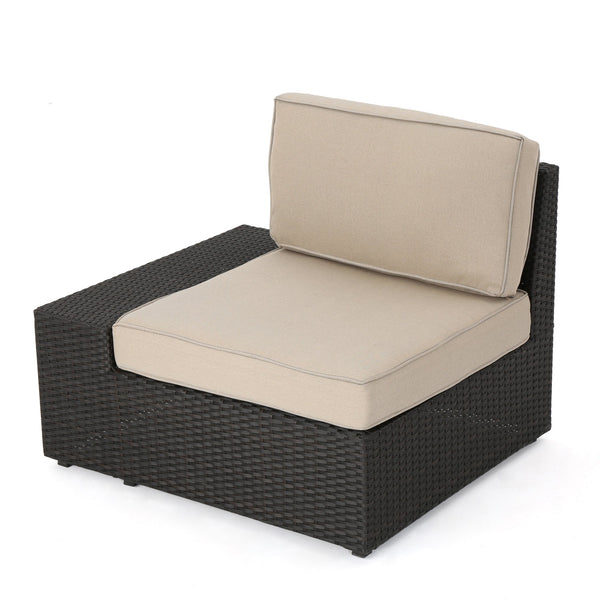 English Elm Santa Cruz Outdoor Pe Wicker Arm Chair Set with Weather Resistant Iron Frame 52974.00IRN
