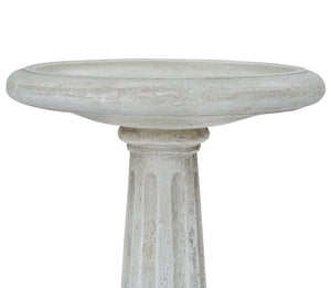 English Elm Polyresin Pedestal Birdbath with Faux Stone Finish for Garden Patio Outdoor Use N772P450050W