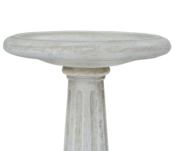 English Elm Polyresin Pedestal Birdbath with Faux Stone Finish for Garden Patio Outdoor Use N772P450050W