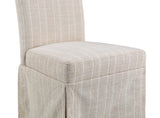 OSP Home Furnishings Adalynn Slipcover Dining Chair  - Set of 2 Linen Stripe