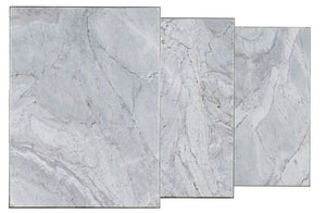 Hooker Furniture Melange Bianca Nesting Tables Set Of 3 — Distressed Gray Metal Bases With San Juan Slate Tops, Versatile Elegance 628-50028-40