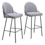 Jambi Barstool - Set of 2 Black & White 109968 Zuo Modern