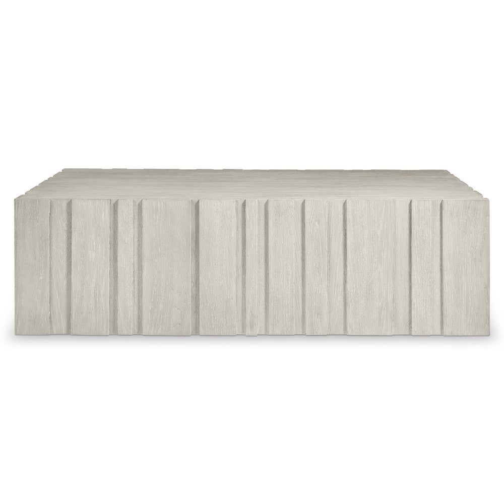 Bernhardt Bernhardt Wire-Brushed Oak Tempo Cocktail Table With Geometric Vertical Panels, Casters, Larza Finish 346014