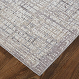 Feizy Rugs Lennon Polyester/Polypropylene Machine Made Casual Rug Taupe/Ivory 5' x 8'