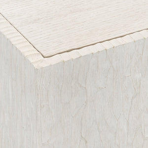 Bernhardt Bernhardt Solaria Square Cocktail Table—44" Weathered Bone Chiseled Cast-Resin Frame, Wood Inset Top And Hidden Casters 310023