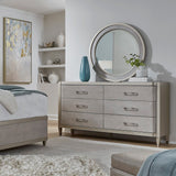 Pulaski Furniture Zoey 6 Drawer Dresser with Round Beveled Mirror P344-BR-K7-PULASKI P344-BR-K7-PULASKI