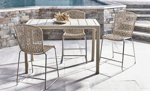 Bernhardt Bernhardt Carmel Counter Stool — Weather-Ready Twisted Abaca Weave, Stainless Steel Frame, Durable Comfort X03583