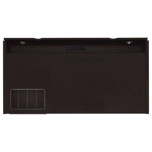 English Elm Halston Cappuccino 3-Drawer Desk with Keyboard Tray — 60" Modern Office Workstation, Sleek Storage, Ergonomic Design B062P344899