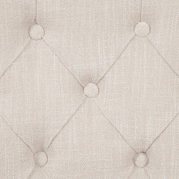 English Elm Set Of 2 Linen Upholstered Dining Chairs With Supportive Tufted Backs In Beige & Weathered Finish B016P314623-GIGA