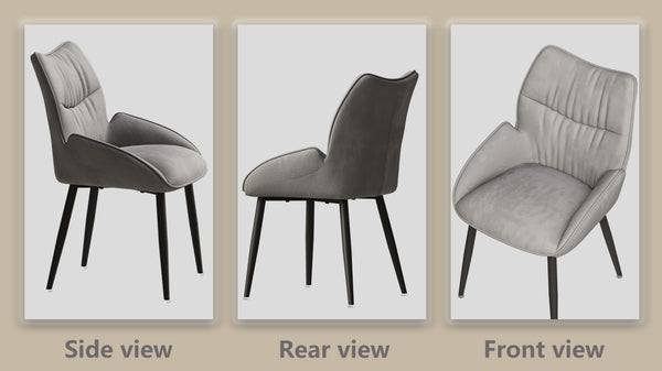 English Elm Luxury Velvet Dining Chair Set of Four with Cushioned Seats and Sturdy Metal Frame W1727S00011