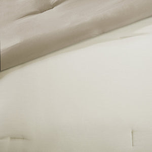 English Elm 7 Piece Comforter Set In Taupe & Brown - Elegant Queen Bedding Ensemble With Decorative Pillows B03597132