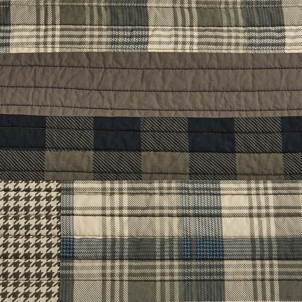 JLA Home Woolrich - 5 Quilted Daybed Cover Set Twin with Reversible Plaid & Solid Shams, Bedskirt, Tie Closures, Washable WR13-2122