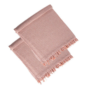 English Elm 50X60" Decorative Pink Cotton Throw Blanket Set With Tassels - Stylish, Soft, And Versatile Comfort! W2078P345504