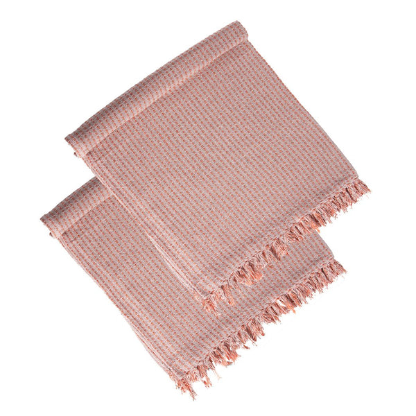 English Elm 50X60" Decorative Pink Cotton Throw Blanket Set With Tassels - Stylish, Soft, And Versatile Comfort! W2078P345504