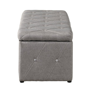 English Elm 1 Set of Two Linen Upholstered Rectangular Storage Ottomans for Bedroom Living Room W2297P455290