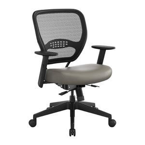 OSP Home Furnishings Air Grid Ergonomic Mesh Office Chair with Lumbar Support and Greenguard Certified Airflow Castillo Metal 5500SL-K006
