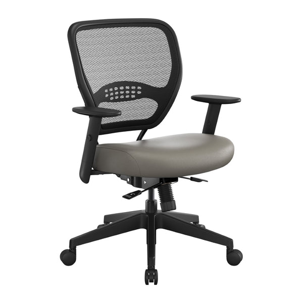 OSP Home Furnishings Air Grid Ergonomic Mesh Office Chair with Lumbar Support and Greenguard Certified Airflow Castillo Metal 5500SL-K006