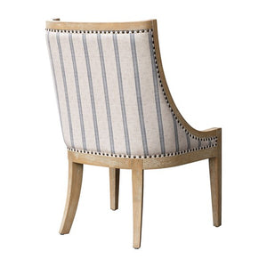 English Elm Upholstered Reclaimed Wheat Dining Chair with Nailhead Trim, Solid Wood Frame, 300 lb Capacity, Polyester Upholstery B035P256569