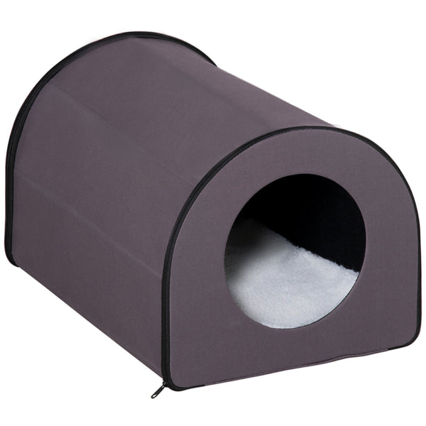 English Elm Pawhut Insulated Dome Cat Shelter Heated Fleece Bed Waterproof Winter Pet House W2225P249718