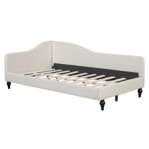 English Elm Twin L-shaped Linen Daybed with Solid Wood Legs for Bedroom or Studio Lounging SF100145AAA-1