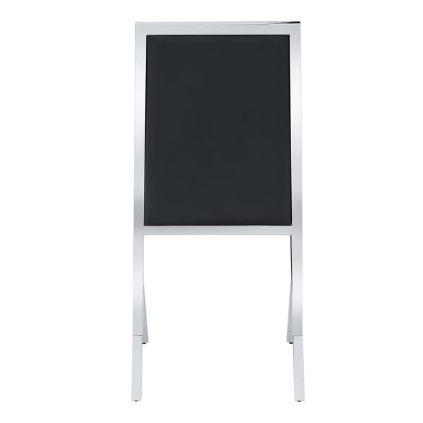 English Elm Table and Chair Set 10 Seat Tempered Glass Dining with Silver Metal Frames Black+Silver W1151S04769