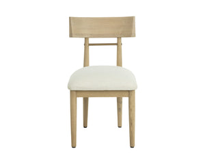 Sunpan FLORIAN Dining Chair - Sculptural Light Oak with Geralt Linen - Ergonomic Comfort & Timeless Style 112352