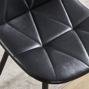 English Elm Dining Chairs Set Of 2 - Modern Upholstered Faux Leather With Metal Legs, Easy Clean & Stylish Design W3112P262799