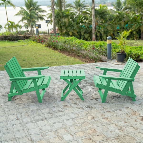 English Elm Shoreline Recycled Hdpe Folding Adirondack Chair Fully Assembled Modern Patio Seating Green B2745P409682