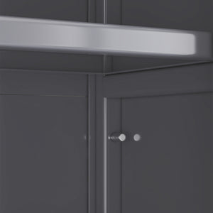 English Elm Open-door Vertical Kitchen Storage Cabinet with Microwave Shelf, Bakers Rack, 250KG Capacity Wheels Grey W509P164655