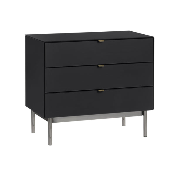 Crestview Collection Contemporary Black Three-drawer Chest - Modern & Industrial Storage Solution For Stylish Spaces Black  Cvfzr6195