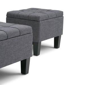 English Elm Dover 3-Piece Storage Ottoman Set In Slate Grey - Stylish Seating & Hidden Storage For Your Home B136P159056