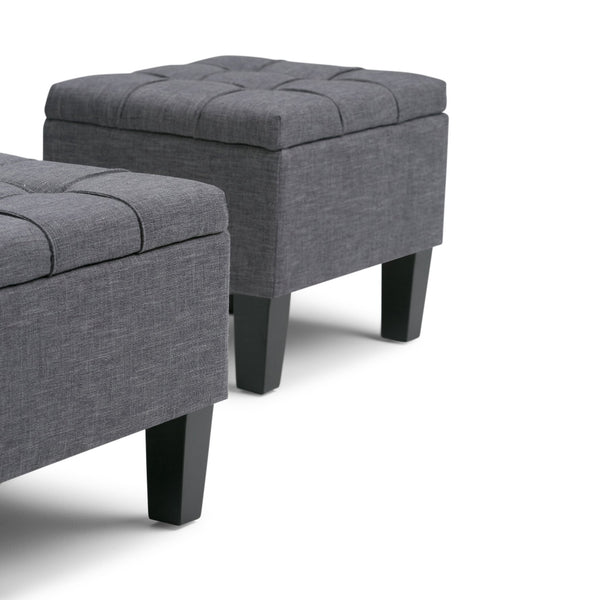 English Elm Dover 3-Piece Storage Ottoman Set In Slate Grey - Stylish Seating & Hidden Storage For Your Home B136P159056