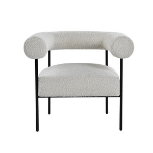 English Elm Soft Boucle Upholstered Accent Chair with Iron Legs for Modern Living Rooms B011P439047
