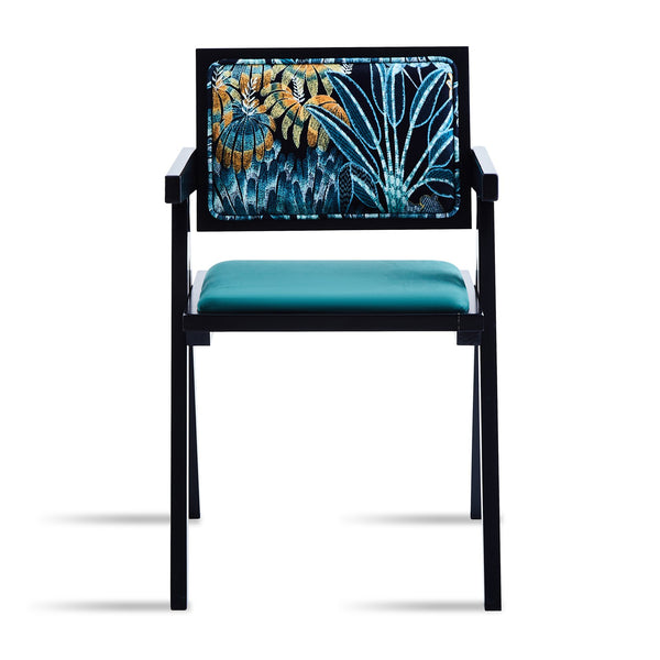 English Elm 2 Elegant Black Rubberwood Dining Chairs With Armrests - Medieval Style, Comfortable Rattan Seats W2720P237608