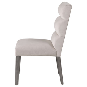 English Elm Highmore Stone Velvet Upholstered Dining Side Chair with Tufted Foam Back and Cool Gray Legs - Set of 2 Beige B062P299895
