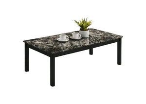 English Elm Contemporary 3-Piece Table Set With Faux Marble Top & Sturdy Wooden Legs - Modern Living Room Style B2741P391796