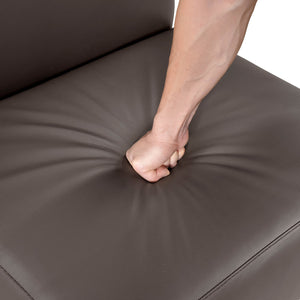 English Elm Leather Slipper Chair Top Grain Leather Upholstered Accent Seat High-Density Foam Durable Comfort Dark Brown 29.5 L x 33.5 W x 26.75 H B011P315627