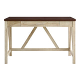 English Elm Walker Edison - Modern Farmhouse A-Frame Two-Tone Desk - Brown