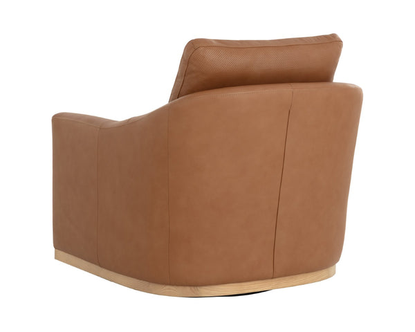Sunpan CORBIN Swivel Lounge Chair - Premium Butternut Leather with Ergonomic Comfort & Stylish Design 112093V