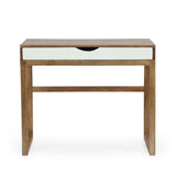 Christopher Knight Home® - Noble House - Ricketson Contemporary Handcrafted Mango Wood Desk with Storage, Natural and White